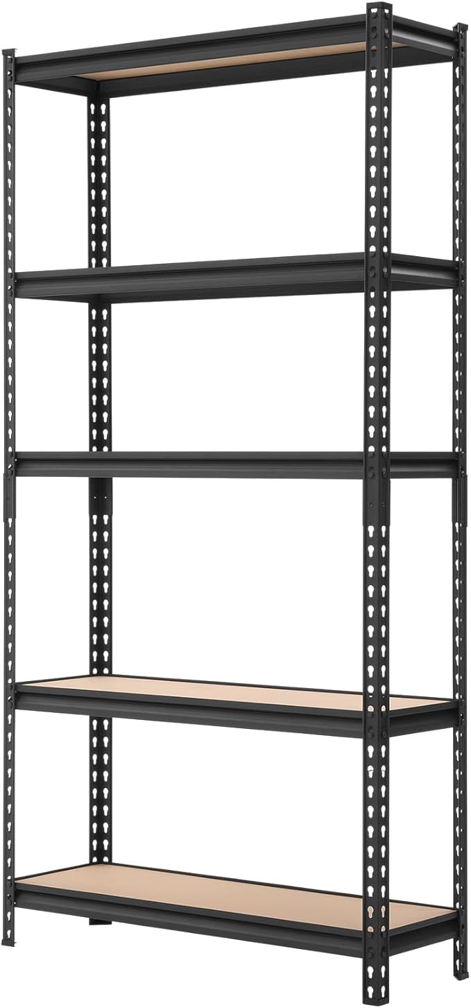 Storage Shelves, 5-Tier Adjustable, 36.34" W x 12.17" D x 71.38" H