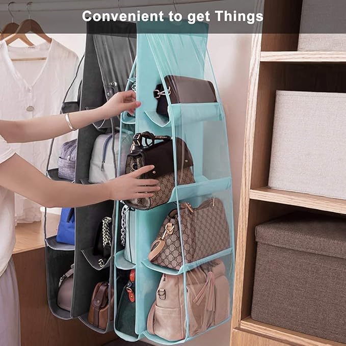 Handbag Hanging Purse Organizer for Closet, Light Blue