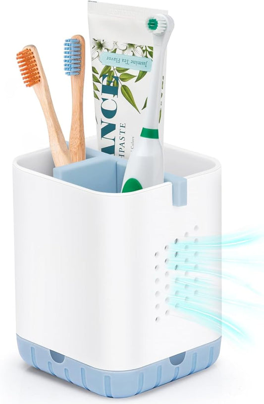 Toothbrush and Razor Holder for Bathrooms, Countertop Organizer With Drainage