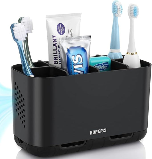 Toothbrush Holders for Bathrooms Organizers and Storage, Black