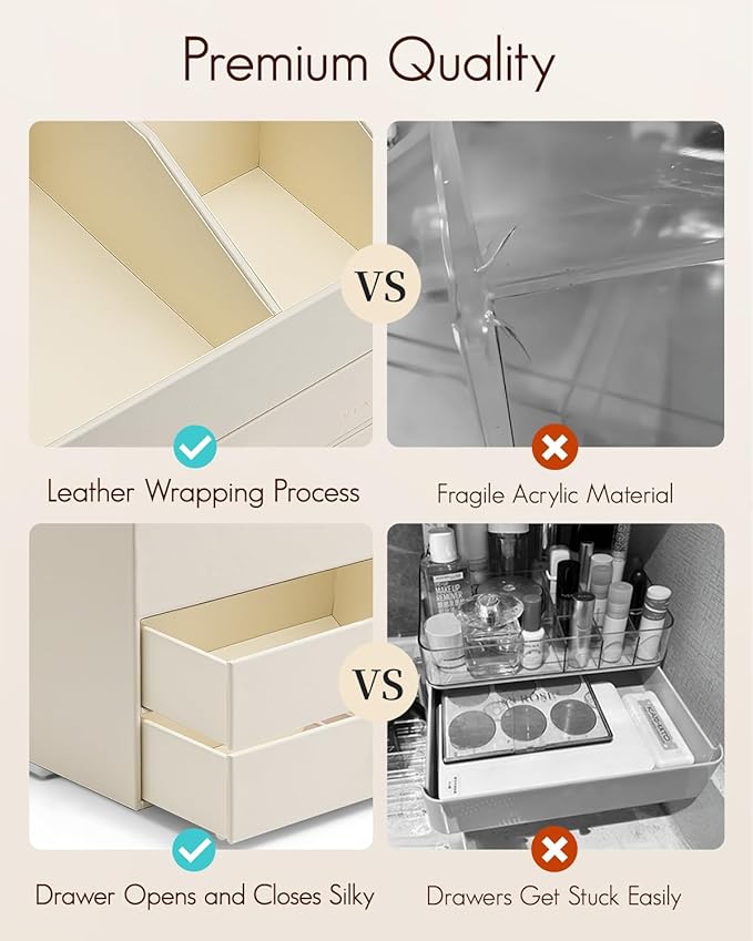 Makeup Organizer for Vanity, Beige