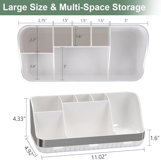 Toothbrush Holders for Bathrooms Countertop Organizer, Silver