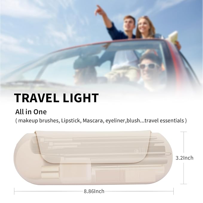 AGIKET Silicone Makeup Brush Holder Travel Cosmetic Bag：Soft Portable Cosmetic Face Brushes Holder with Upgrade Anti-Fall Out Magnetic Closure, Large Travel Makeup Brush Case - Starlight