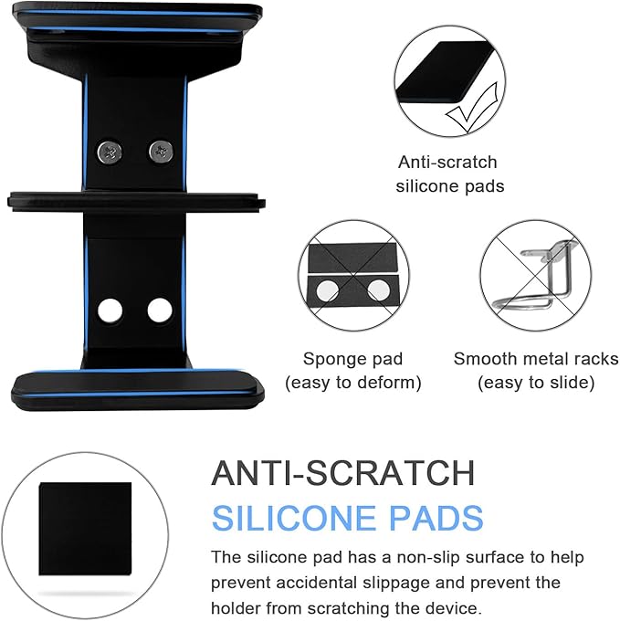 IFCASE 2 Tier Under Desk Laptop Mount, Double Decker Metal Under Desk Shelf Holder for Laptop, MacBook Pro, Keyboard with Anti-Scratch Silicone (Black)