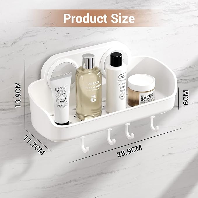 Shower Caddy Suction Cup NO-Drilling Removable Bathroom Shower Shelf Powerful
