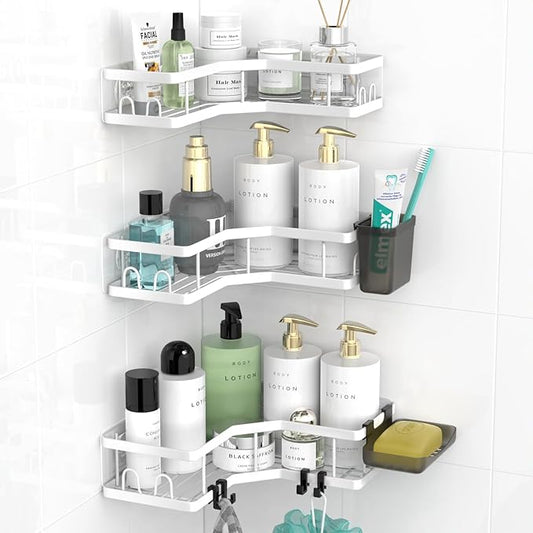 Corner Shower Caddy Bathroom Organizer Adhesive Shower Rack Bathtub Shelves