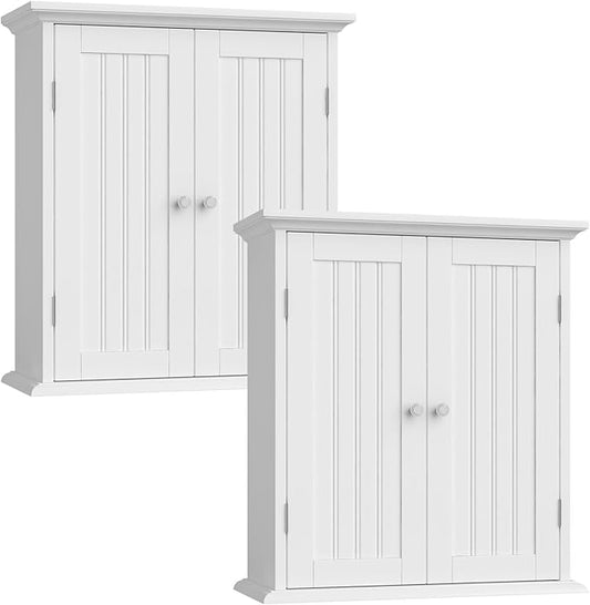 Bathroom Wall Cabinet Set of 2, White