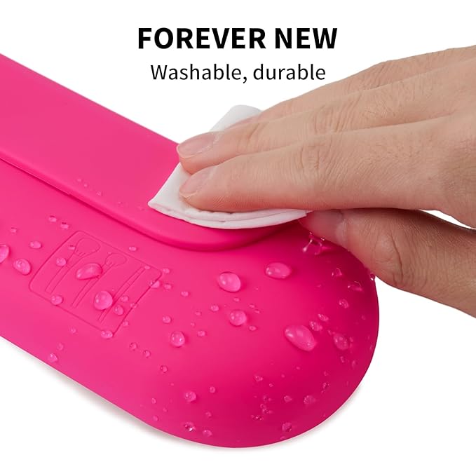 AGIKET Silicone Makeup Brush Holder Travel Cosmetic Bag：Soft Portable Cosmetic Face Brushes Holder with Upgrade Anti-Fall Out Magnetic Closure, Large Travel Makeup Brush Case - Babbie Pink