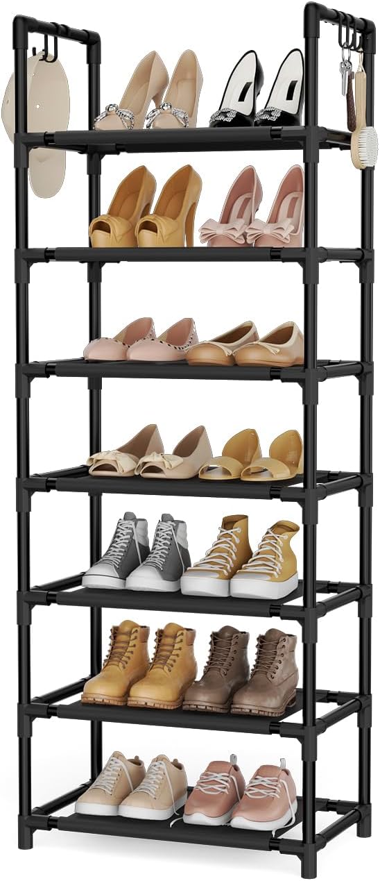 7 Tiers Shoe Rack 18-20 Pairs Boots Organizer Storage Sturdy Narrow Shoe Shelf