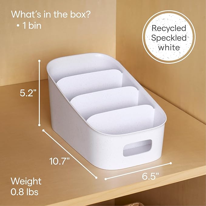 ShelfBin Packet Organizer, 4-Tier Stairstep Raised Divided Bin