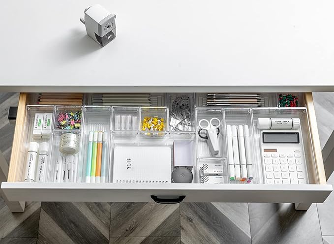 25 PCS Clear Plastic Drawer Organizer Tray