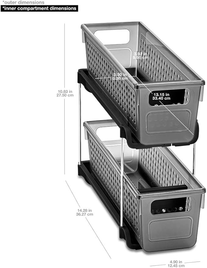Madesmart Premium Small 2 Tier Organizer