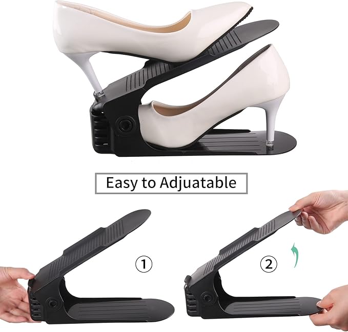 Shoe Slot Organizer 20Pack, Adjustable Shoe Stacker for Closet Storage
