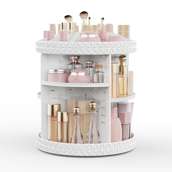 Rotating Makeup Organizer, Adjustable Vanity Organizer