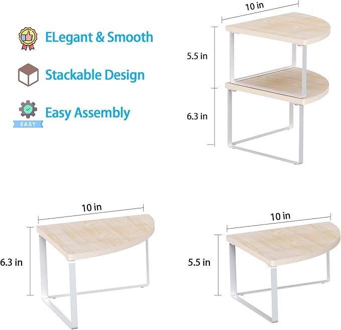 Corner Shelf Countertop Organizer, Natural Beige