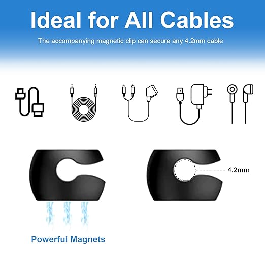 Wanheart Magnetic Cord Holders, Magnetic Cable Organizer for Desk