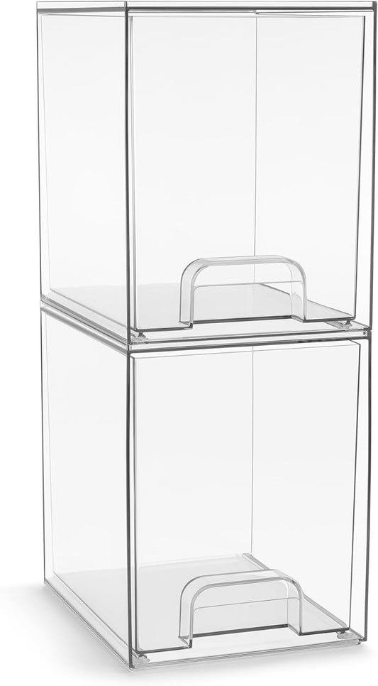 Acrylic Storage Containers, 2 Pack, 7.6’’ Tall