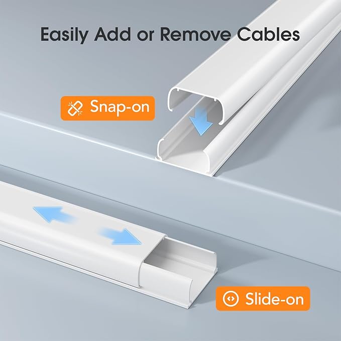 Cord Covers for 4-7 Wires on Wall, 62.8in Cord Hider Cable Hider