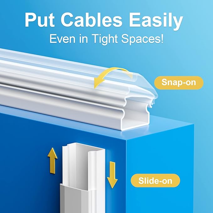 TV Cord Hider, 42in Cord Cover, Large Cable Hider, White