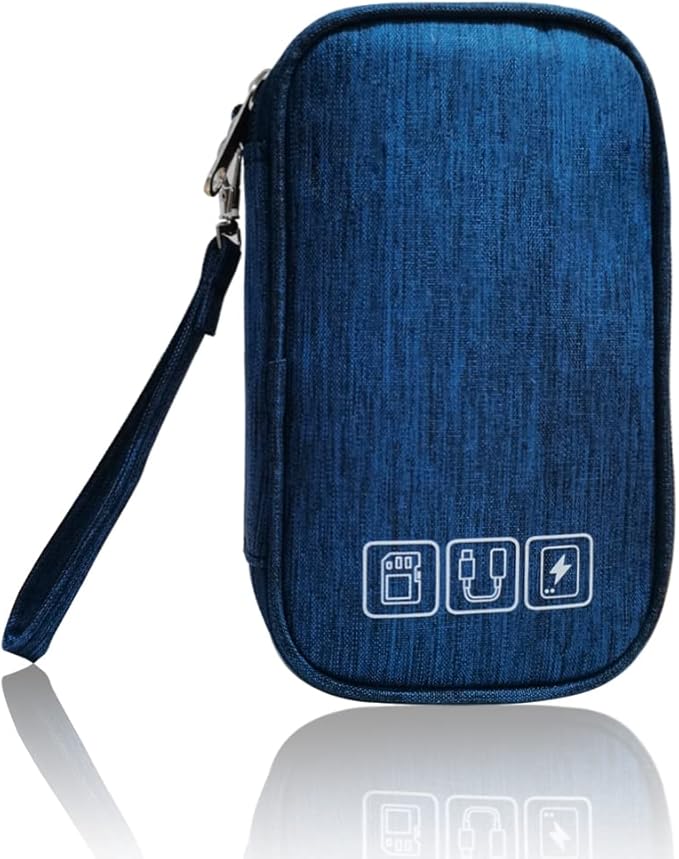 Electronic Organizer Bag Cable Organizer Travel Cord Organizer Case Pouch, Navy