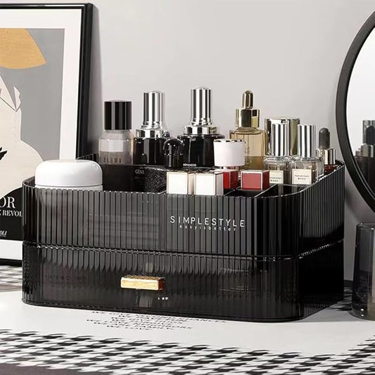Makeup Organizer with Stackable Drawers, Nail Care -Black