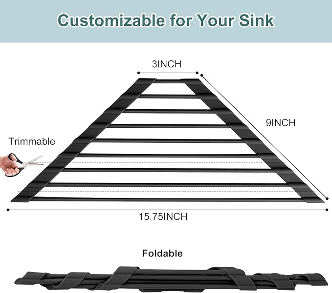 Triangle Roll Up Dish Drying Rack Over The Sink, Durable Organizer for Kitchen