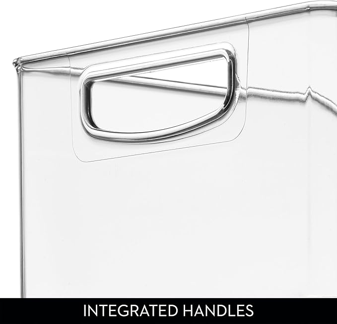 iDesign Stackable Storage Bin - Organizer Bin for Kitchen and Pantry, Set of 4, Clear, Made in USA