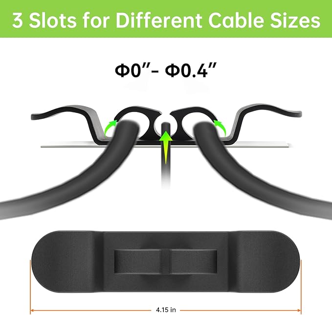 6PCS Cord Organizer for Appliances, 3 Black + 3 White