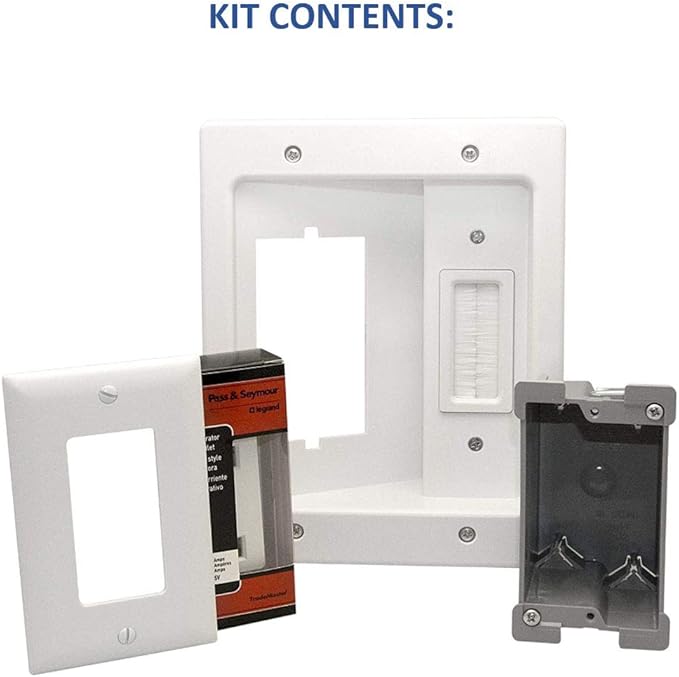 Legrand, OnQ in-Wall Cable Management Kit for Power & Low Voltage Cords