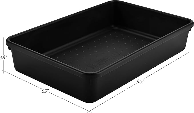 Interlocking Drawer Organizer Bins, Durable Plastic, Black | 8-Piece Set