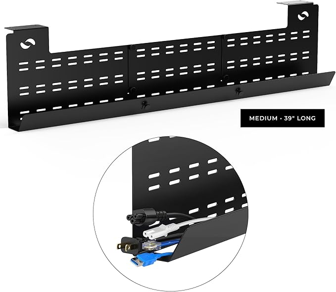 Under Desk Cable Management Tray and Computer Cord Raceway