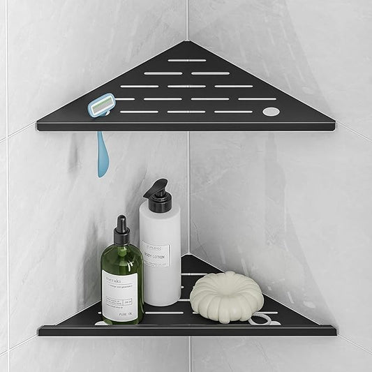 Corner Shower Shelves with Razor Hole, Modern Sturdy Shower Shelves Corner