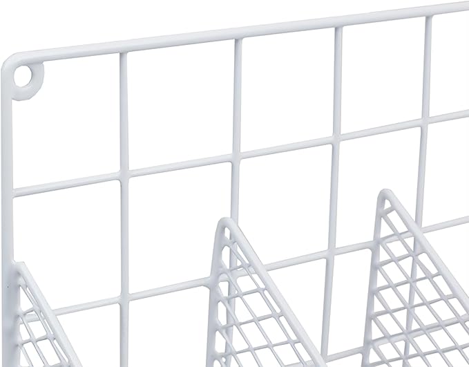 Home Basics Organizer Rust Resistant, Perfect for Food Storage, Silver Foil, Wax Paper, Sandwich Bags, Plastic Wrap-Mounts,White