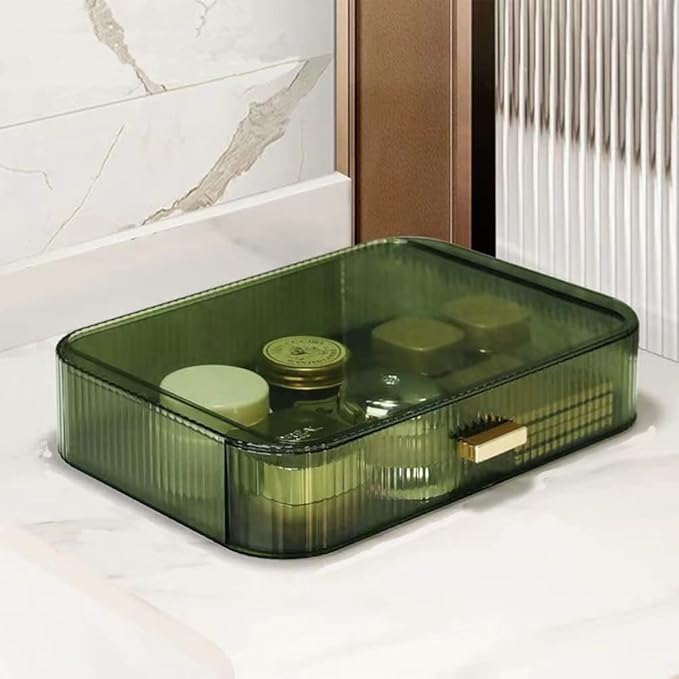 Stackable Makeup Organizer Drawers, Nail Care -Green