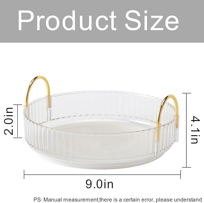 360° Rotating Makeup Organizer, 1 Tier, Clear