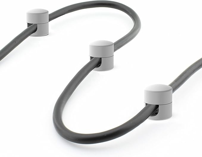 Cable Anchors for Desk Organization White, Premium Aluminum Cord Organizers