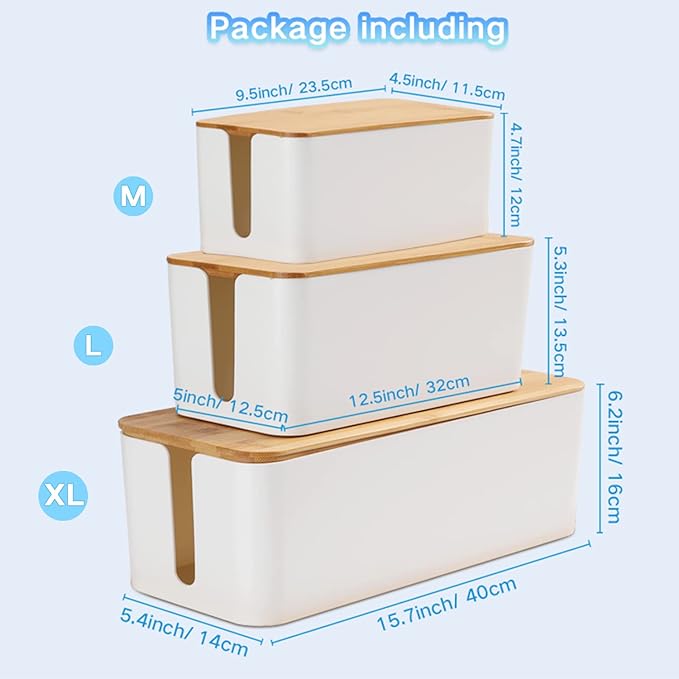 Cable Management Box Organizer, USB Hub