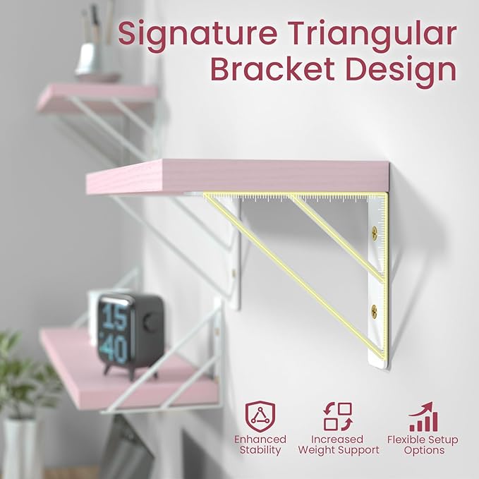 Wall Shelves for Bedroom Decor, 16in，Set of 4