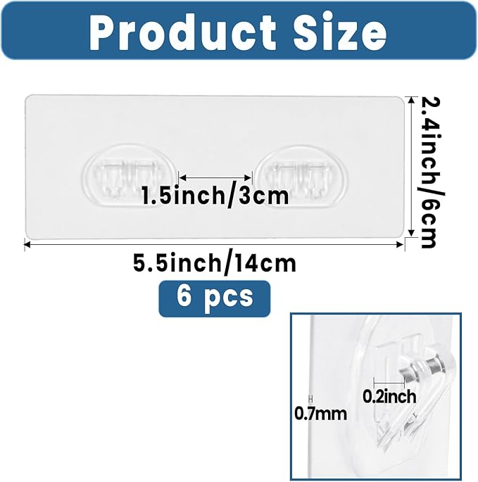 6 Pack Shower Caddy Adhesive Replacement, Shower Shelf Strong Adhesive Hooks