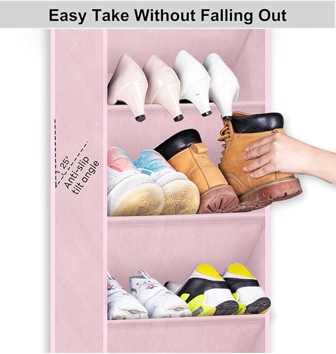 LAMB Over The Door Shoe Rack with Large Deep Pockets