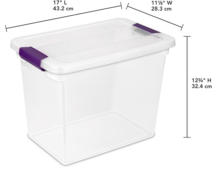 6-Pack 27 Quart ClearView Latch Box, Stackable Organizer Bins with Latching Lids