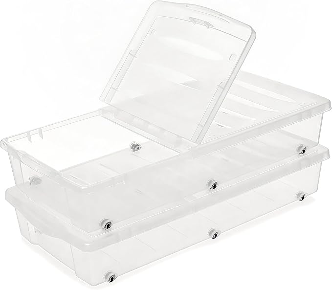 Citylife 57 QT Plastic Storage Bins with Double-Opening Lids