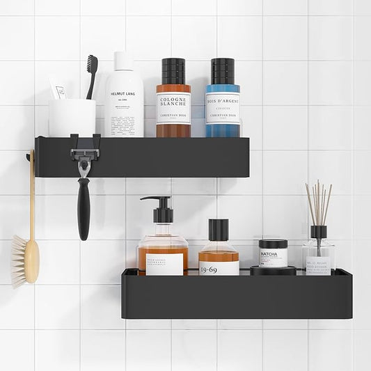 Shower Caddy, 2 Pack Adhesive Shower Organizer, Rustproof Metal Shelves, X-Large