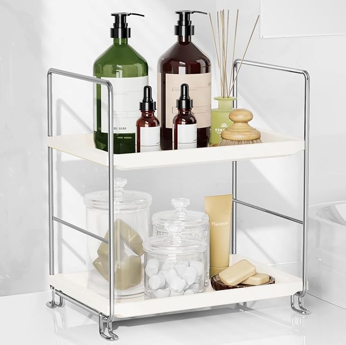 2-Tier Bathroom Countertop Organizer, Sliver