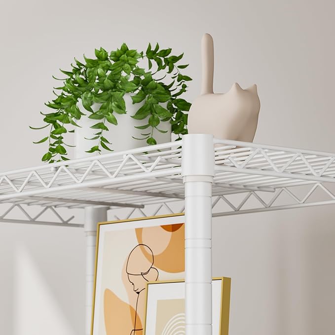 Golpart 5 tire Shelves Storage Wire Shelving Unit Metal Shelf Adjustable Organizers Storage Shelving for Bathroom Laundry Room Kitchen Pantry12”D x 22”W x 69”H White