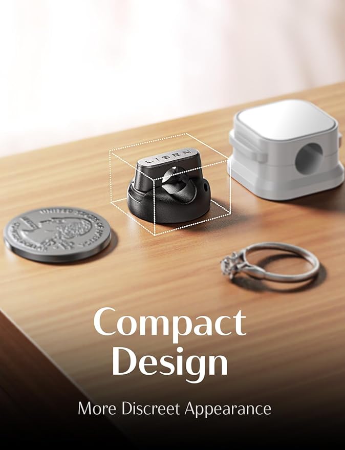 LISEN Magnetic Charging Cord Holder 8-Pack Charging Cord Organizer [1S Click-in], Easy Open Cable Holder with Strong Adhesive, Cable Management Clips Neatly for Nightstand, Desk, Home, Office, Car