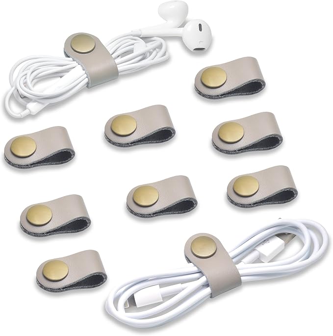 CAILLU Cord Organizer,Cord Keeper,Cable Organizer USB Holder,Cable Management,Cable Straps,Earbud case,wrap Headset Winder,Phone Earphone Clips Ties (gray Cord Organizer)