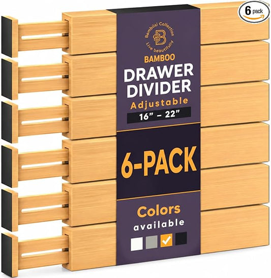 6-Pack Drawer Dividers, 2.6 Inches High, Kitchen Utensil Storage