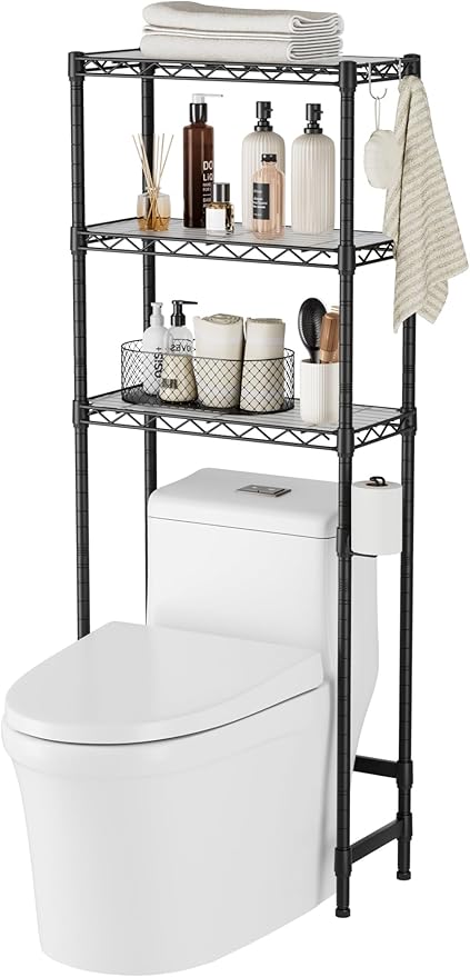Over The Toilet Storage Shelf：3-Tier Bathroom Organizer and Storage Shelf