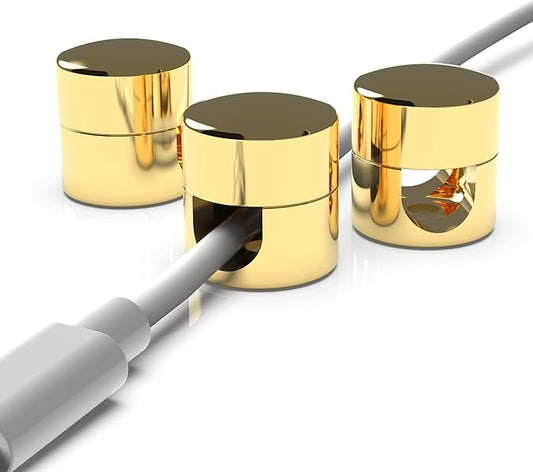 Cable Anchors for Desk Organization Gold, Premium Aluminum Cord Organizers